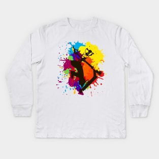 Scooter freestyle colorful stencil Kids Long Sleeve T-Shirt